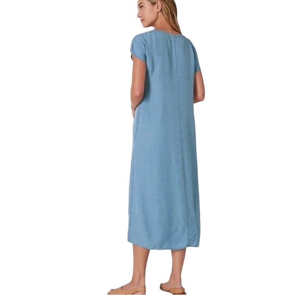 ✨SOLD✨ J.JILL Lake Port Striped A-Line Tencel Lyocell Midi Dress NWT - Size SP - Picture 3 of 12